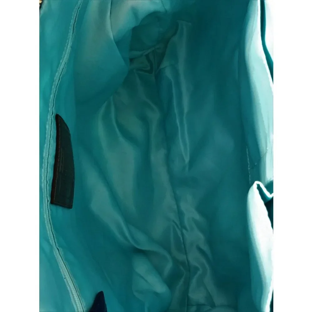 Coach Poppy Blue / Green Kaleidoscope Glam Signature Tote Bag Handbag 14747 RARE